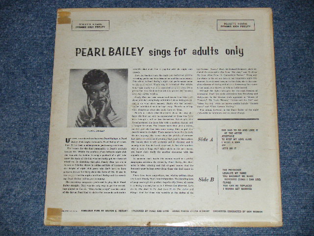 画像: PEARL BAILEY - SINGS FOR ADULTS ONLY ( VG+++/Ex++ Looks:Ex+ )  1959 US AMERICA "1st Press WHITE With Colored Spokes Label"  MONO Used LP 