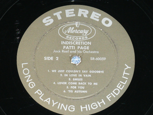 画像: PATTI PAGE - INDISCRETION ( Ex++/Ex++ Looks:Ex )  /1959  US ORIGINAL STEREO Used LP