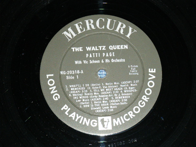 画像: PATTI PAGE   - THE WALTZ QUEEN : 2nd Press Jacket : "MERCURY LOGO" on Left Upper Corner  ( Ex+++,Ex+/Ex++)  / 1959 US AMERICA ORIGINAL 2nd Press Jacket MONO Used LP 