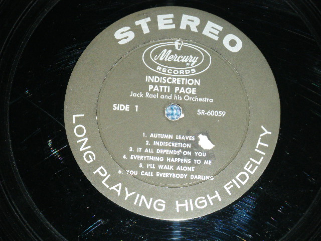 画像: PATTI PAGE - INDISCRETION ( Ex++/Ex++ Looks:Ex )  /1959  US ORIGINAL STEREO Used LP