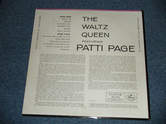 画像: PATTI PAGE   - THE WALTZ QUEEN : 2nd Press Jacket : "MERCURY LOGO" on Left Upper Corner  ( Ex+++,Ex+/Ex++)  / 1959 US AMERICA ORIGINAL 2nd Press Jacket MONO Used LP 