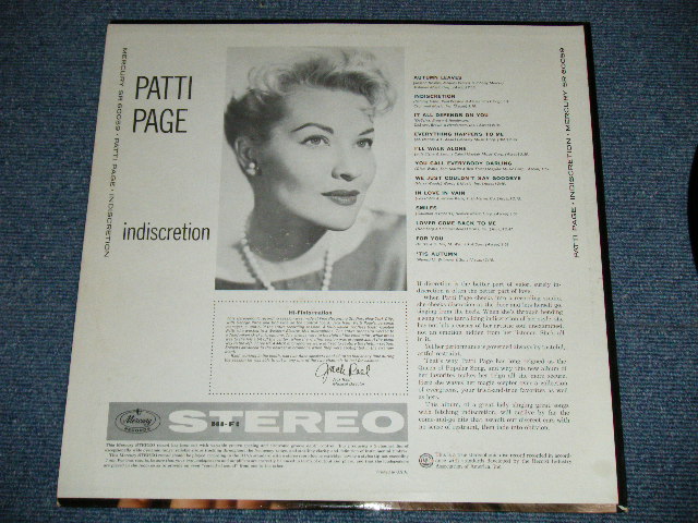 画像: PATTI PAGE - INDISCRETION ( Ex++/Ex++ Looks:Ex )  /1959  US ORIGINAL STEREO Used LP