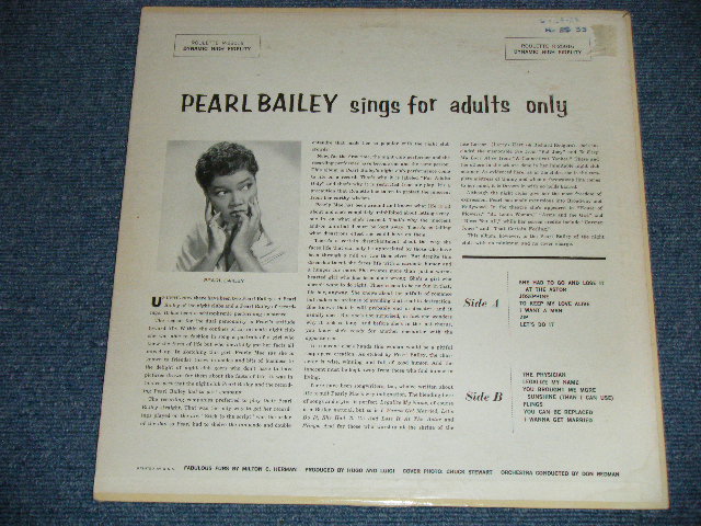 画像: PEARL BAILEY - SINGS FOR ADULTS ONLY (  Ex/Ex++ Looks:Ex+) / 1959 US AMERICA "1st Press WHITE With Colored Spokes Label"  MONO Used LP 