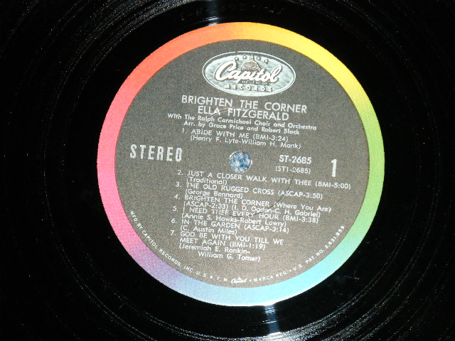 画像: ELLA FITZGERALD - BRIGHTEN THE CORNER  ( Ex++/Ex+++ )  /  1967 US AMERICA ORIGINAL "BLACK with RAINBOW & CAPITOL Logo on TOP" Label  STEREO Used LP 