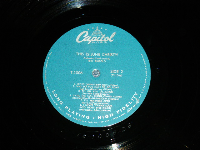 画像: JUNE CHRISTY -  THIS IS JUNE CHRISTY  ( Ex++/Ex+++) / 1958 US AMERICA ORIGINAL "1st Press TURQUOISE Label"  MONO Used LP 