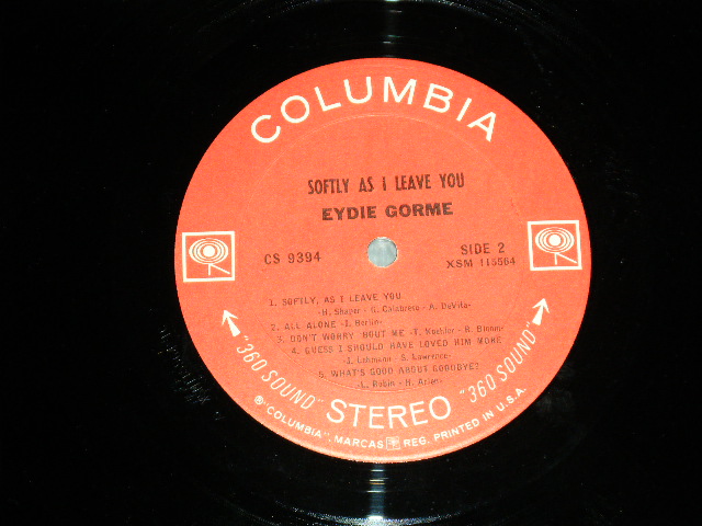 画像: EYDIE GORME - SOFTLY,AS I LEAVE YOU ( MINT-, Ex+++/MINT-) / 1967 US ORIGINAL "360 SOUND" Label STEREO Used LP 