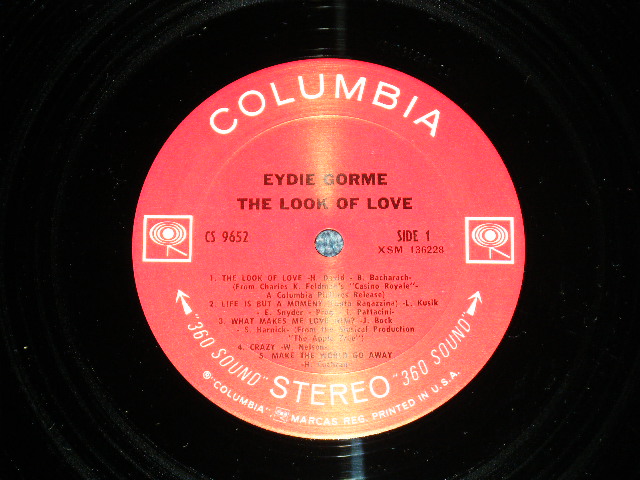 画像: EYDIE GORME - THE LOOK OF LOVE ( Ex+/Ex+++) / 1968 US AMERICA ORIGINAL "360 SOUND" Label STEREO Used LP 