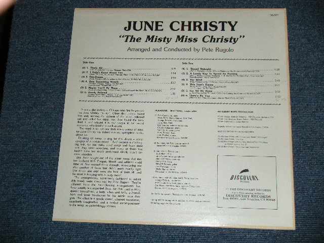 画像: JUNE CHRISTY -  THE MISTY MISS CHRISTY  ( Ex+++/MINT-) / 1985 US AMERICA ORIGINAL Used LP 