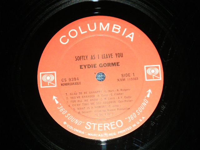 画像: EYDIE GORME - SOFTLY,AS I LEAVE YOU ( Ex++/Ex+++,B-4,5 : Ex+) / 1967 US ORIGINAL "360 SOUND" Label STEREO Used LP 