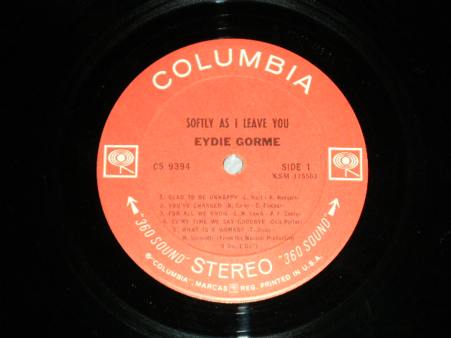 画像: EYDIE GORME - SOFTLY,AS I LEAVE YOU ( MINT-, Ex+++/MINT-) / 1967 US ORIGINAL "360 SOUND" Label STEREO Used LP 