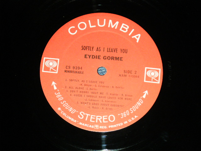 画像: EYDIE GORME - SOFTLY,AS I LEAVE YOU ( Ex++/Ex+++,B-4,5 : Ex+) / 1967 US ORIGINAL "360 SOUND" Label STEREO Used LP 