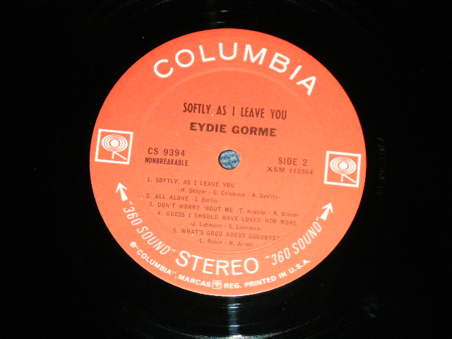 画像: EYDIE GORME - SOFTLY,AS I LEAVE YOU (Ex++,Ex+/Ex+ B-1, 2:Damaged) / 1967 US AMERICA ORIGINAL "360 SOUND" Label STEREO Used LP 