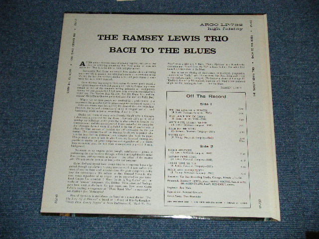 画像: RAMSEY LEWIS TRIO - BACH TO THE BLUES (Ex++/MINT-)   / 1964 US AMERICA ORIGINAL  STEREO Used LP