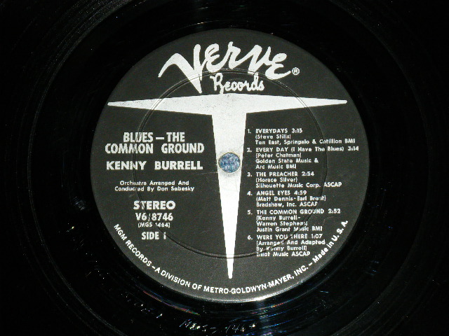 画像: KENNY BURRELL - BLUES - THE COMMON GROUND  ( Ex/Ex+ )  / 1968 US AMERICA ORIGINAL "BLACK with SILVER PRINT Label" STEREO Used LP  