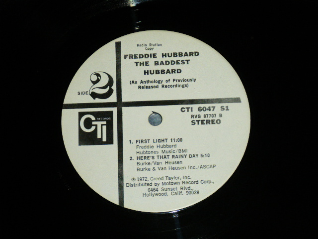 画像: FREDDIE HUBBARD - THE BADDEST HUBBARD  ( Ex++, VG+++/Ex+++ )  / 1972 US AMERICA ORIGINAL "WHITE LABEL PROMO" Used LP  