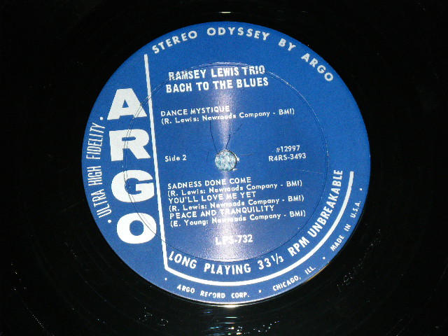 画像: RAMSEY LEWIS TRIO - BACH TO THE BLUES (Ex++/MINT-)   / 1964 US AMERICA ORIGINAL  STEREO Used LP