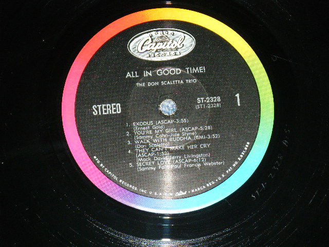 画像: The DON SCALETTA TRIO - ALL IN GOOD TIME!  ( MINT-/MINT- )  / 1965 US AMERICA ORIGINAL "BLACK with RAINBOW CAPITOL Logo at TOP Label" STEREO Used LP  