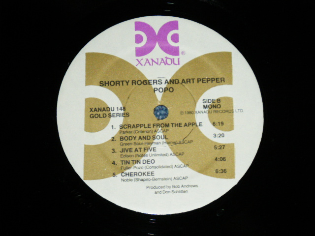 画像: SHORTY ROGERS & ART PEPPER - POPO : ORIGINAL 1951 RECORDINGS  ( Ex+/MINT- )  / 1980 US AMERICA ORIGINAL Used LP