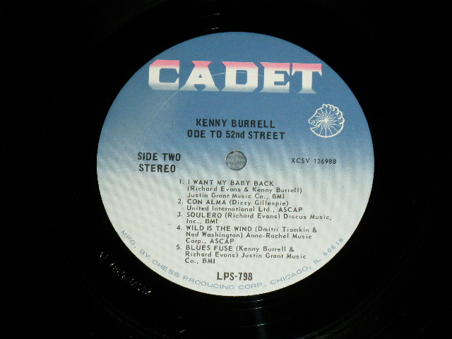画像: KENNY BURRELL - ODE TO 52ND STREET ( Ex++/Ex++ B-4~5: Ex )  / 1967 US AMERICA ORIGINAL STEREO Used LP  