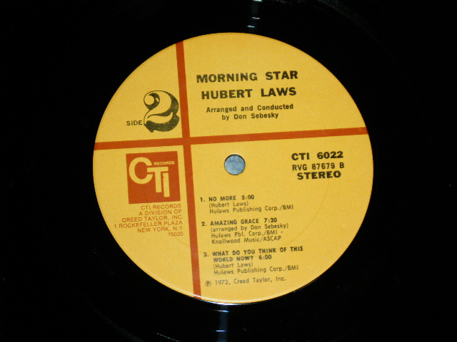 画像: HUBERT LAWS - MORNING STAR  ( Ex++/Ex++ )  / 1972 US AMERICA Used LP  