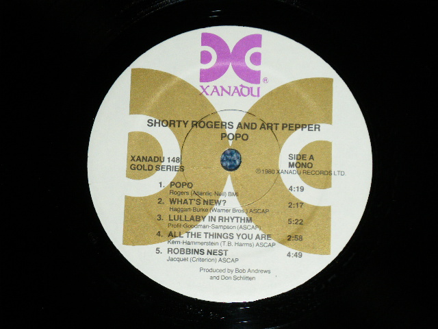 画像: SHORTY ROGERS & ART PEPPER - POPO : ORIGINAL 1951 RECORDINGS  ( Ex+/MINT- )  / 1980 US AMERICA ORIGINAL Used LP