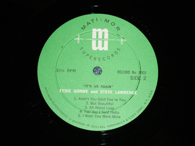 画像: STEVE LAWRENCE & EYDIE GORME - IT'S US AGAIN ( MINT-/Ex+++ B-1&2 : Ex+ )  / 1960's  US AMERICA ORIGINAL "PROMO ONLY" Used LP