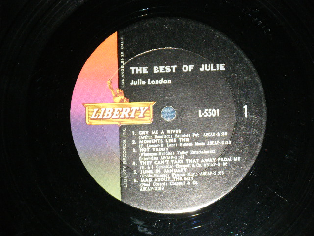 画像: JULIE LONDON - THE BEST OF (Ex/Ex+++,Ex, A-2&3:VG+++ ) / 1962 US AMERICA ORIGINAL "1st PRESS COLOR LIBERT Label"  MONO Used LP