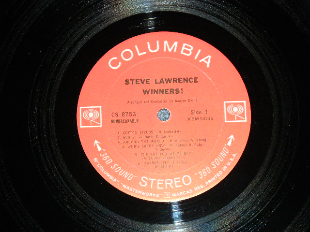 画像: STEVE LAWRENCE -  WINNERS  ( Ex+/Ex+++ ) / 1963 US AMERICA ORIGINAL STEREO  Used LP