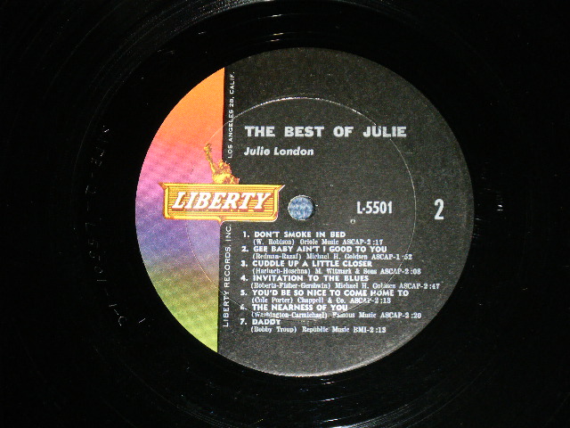 画像: JULIE LONDON - THE BEST OF (Ex/Ex+++,Ex, A-2&3:VG+++ ) / 1962 US AMERICA ORIGINAL "1st PRESS COLOR LIBERT Label"  MONO Used LP