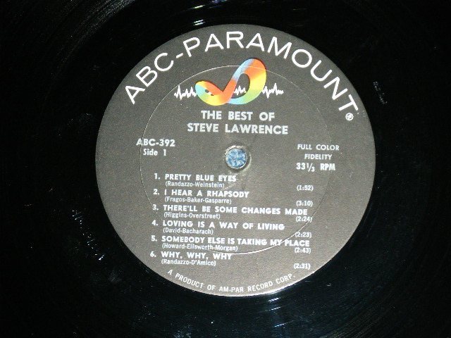 画像: STEVE LAWRENCE - THE BEST OF  ( Ex++/Ex++ ) / 1960 US AMERICA ORIGINAL MONO  Used LP