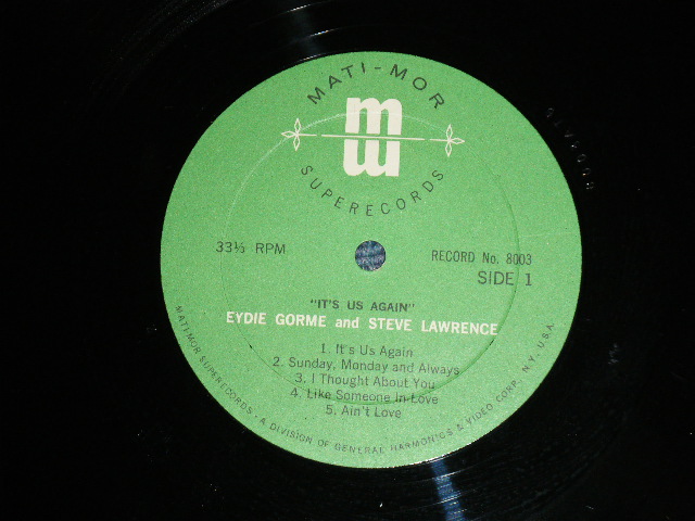 画像: STEVE LAWRENCE & EYDIE GORME - IT'S US AGAIN ( Ex++/Ex++ )  / 1960's  US AMERICA ORIGINAL "PROMO ONLY" Used LP