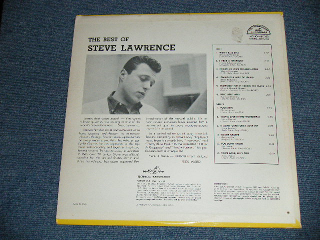 画像: STEVE LAWRENCE - THE BEST OF  ( Ex++/Ex++ ) / 1960 US AMERICA ORIGINAL MONO  Used LP