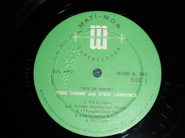 画像: STEVE LAWRENCE & EYDIE GORME - IT'S US AGAIN ( MINT-/Ex+++ B-1&2 : Ex+ )  / 1960's  US AMERICA ORIGINAL "PROMO ONLY" Used LP