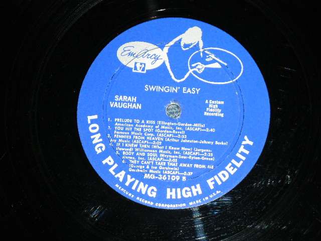 画像: SARAH VAUGHAN - SWINGIN' EASY  ( Ex+/Ex++) / 1957  US AMERICA ORIGINAL "RED LABEL" MONO Used LP