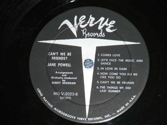 画像: JANE POWELL - CAN'T WE BE FRIEND?   ( Ex++/Ex+++) / 1957  US AMERICA ORIGINAL 1st press "BLACK with VERVE at Bottom Label" MONO Used LP 