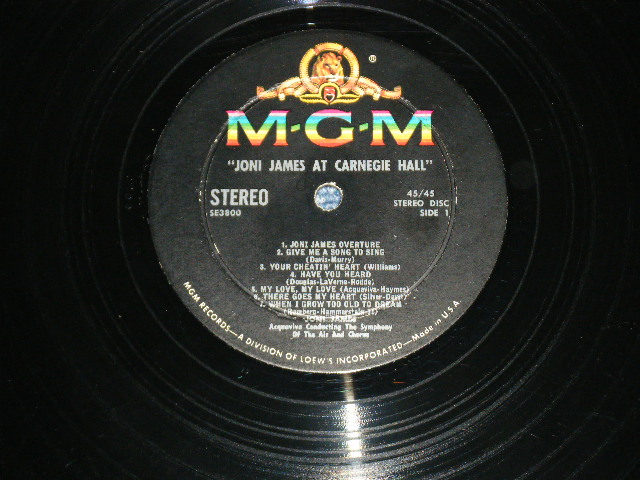画像: JONI JAMES - AT CARNEGIE HALL ( Ex/Ex+) / 1959 US ORIGINAL "Black Label"   STEREO Used  LP