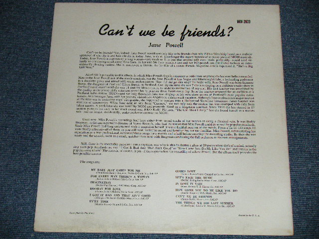 画像: JANE POWELL - CAN'T WE BE FRIEND?   ( Ex++/Ex+++) / 1957  US AMERICA ORIGINAL 1st press "BLACK with VERVE at Bottom Label" MONO Used LP 