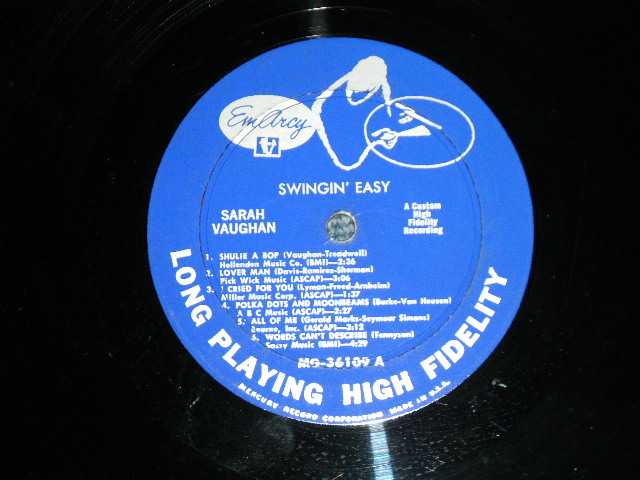 画像: SARAH VAUGHAN - SWINGIN' EASY  ( Ex+/Ex++) / 1957  US AMERICA ORIGINAL "RED LABEL" MONO Used LP