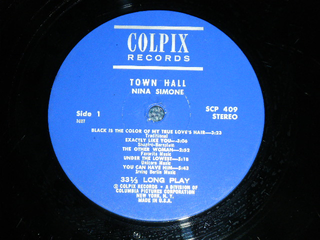 画像: NINA SIMONE - SIMONE AT TOWN HALL ( MINT-, Ex++/Ex+ Looks:Ex+ ) / 1960 US AMERICA ORIGINAL STEREO Used LP 