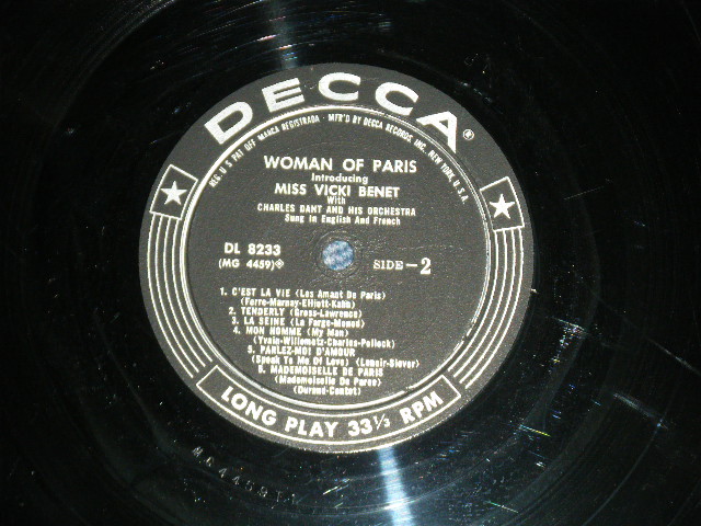 画像: VICKI BENET - WOMAN OF PARIS  ( Ex,VG/Ex+ )  / 1956 US AMERICA ORIGINAL MONO  Used LP 