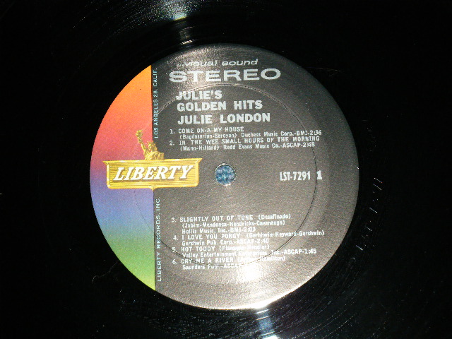 画像: JULIE LONDON - JULIE'S GOLDEN GREATS ( COLOR JACKET: Ex+/MINT-) / 1963 US AMERICA ORIGINAL "OLD Style 1st Press Label" STEREO Used LP