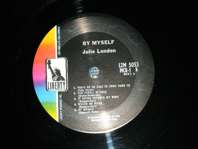 画像: JULIE LONDON -BY MYSELF ( Ex+++,Ex/MINT- ) /1967? US ORIGINAL "2nd Press Color Logo Label"   MONO Used  LP