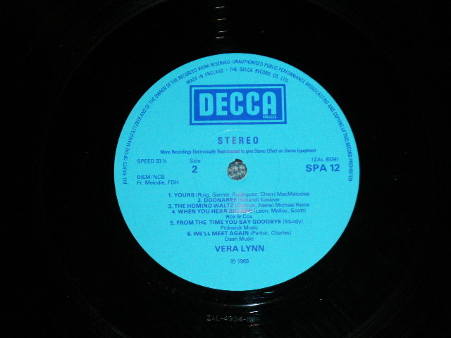 画像: VERA LYNN - THE WORLD OF VERA LYNN   ( MINT-/MINT-)   /  1969 UK ENGLAND  ORIGINAL STEREO Used LP