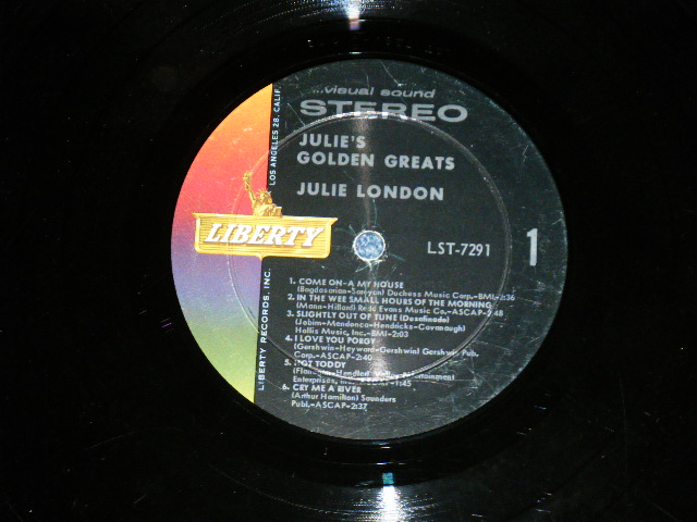 画像: JULIE LONDON - JULIE'S GOLDEN GREATS ( COLOR JACKET: Ex+/Ex+++ Looks:Ex+) / 1963 US AMERICA ORIGINAL "OLD Style 1st Press Label" STEREO Used LP