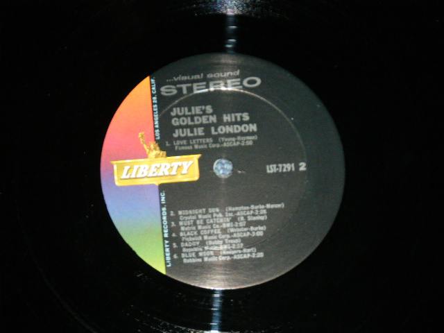 画像: JULIE LONDON - JULIE'S GOLDEN GREATS ( COLOR JACKET: Ex+/MINT-) / 1963 US AMERICA ORIGINAL "OLD Style 1st Press Label" STEREO Used LP