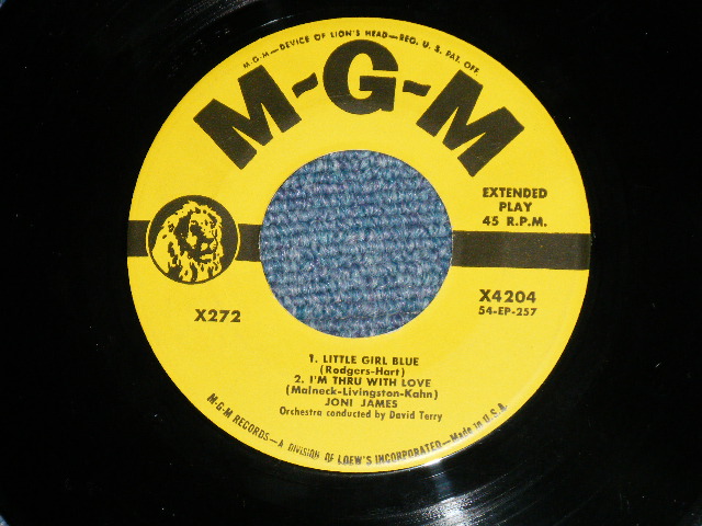 画像: JONI JAMES - LITTLE GIRL BLUE  ( Ex++/Ex+++ )  / 1956 US AMERICA ORIGINAL"YELLOW LABEL" MONO Used 7"45 rpm Double EP with PICTURE SLEEVE 