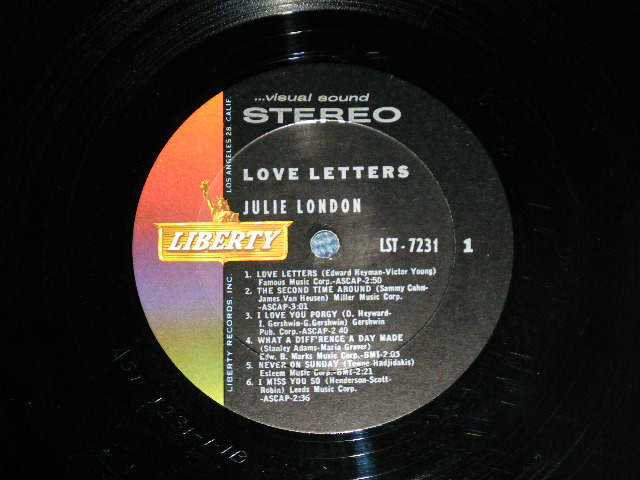 画像: JULIE LONDON - LOVE LETTERS(Ex++,Ex / Ex+++ Looks:Ex++) /1962 US AMERICA ORIGINAL STEREO Used LP