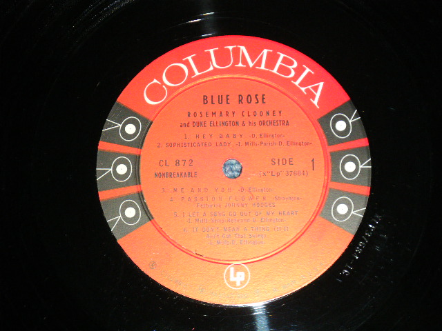 画像: ROSEMARY CLOONEY & DUKE ELLINGTON - BLUE ROSE ( Ex+++/Ex+++ )   / 1956 US AMERICA ORIGINAL "6 EYES Label"  MONO Used  LP 