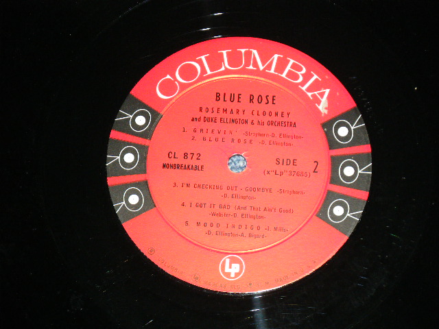 画像: ROSEMARY CLOONEY & DUKE ELLINGTON - BLUE ROSE ( Ex+++/Ex+++ )   / 1956 US AMERICA ORIGINAL "6 EYES Label"  MONO Used  LP 