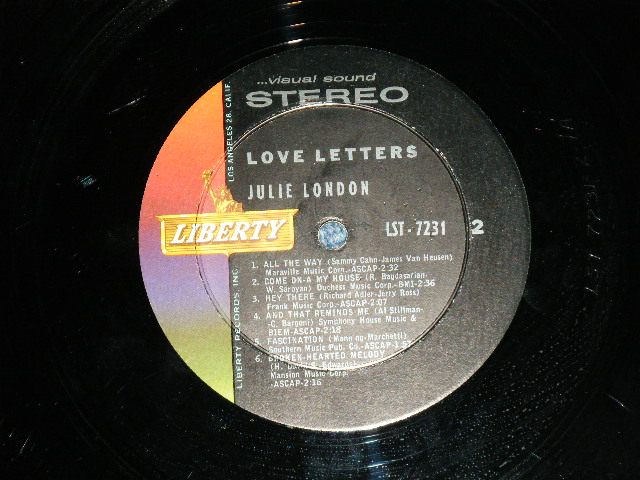 画像: JULIE LONDON - LOVE LETTERS(Ex++,Ex / Ex+++ Looks:Ex++) /1962 US AMERICA ORIGINAL STEREO Used LP